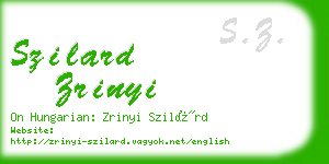 szilard zrinyi business card